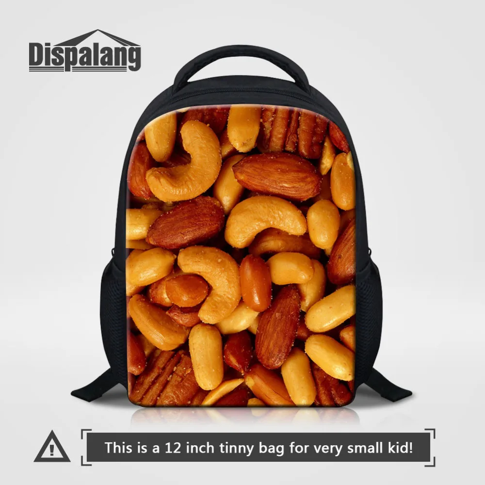 

Dispalang 12inch Kids School Bags Small Nut Print Backpacks for Kindergarten Mini Travel Bags Child Book Bag Mochilas Rucksack