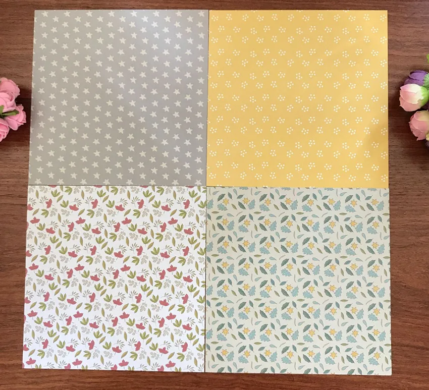 24 Sheets Cartoon mushroom Scrapbooking Pads Paper Origami Art Background Paper Card Making DIY Paper Craft