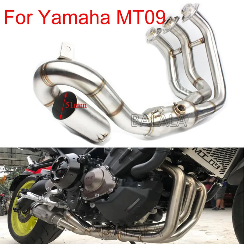 

Motorcycle Exhaust Muffler Modified Scooter Front Pipe Exhaust Tube Slip on Full System For YAMAHA MT09 2014 2015 2016 2017 year