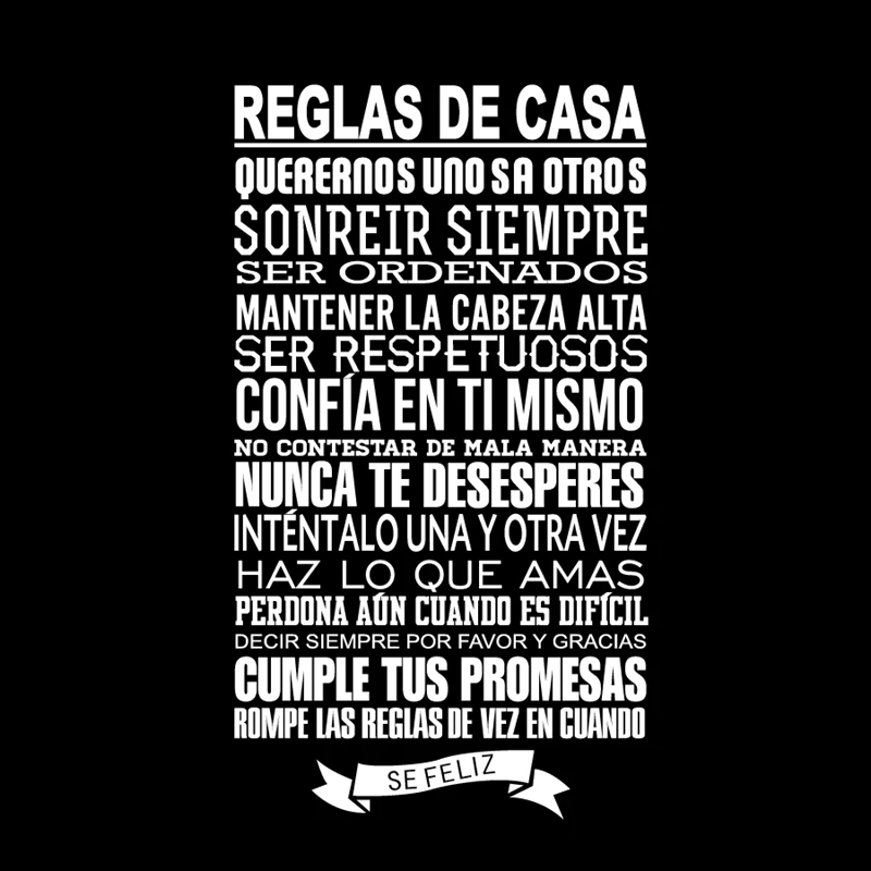Spanish house rules wall stickers home decor , Vinyl Decal Spanish Version Family Quotes Home Decoration