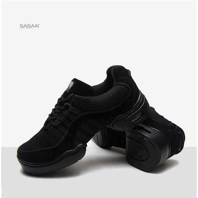 Sneakers Dance Shoes Woman SASAN 8805 Modern Shoes Slip-up 2018 Canvas Black MEN SHOE Heel 5cm Net Cloth Breathable Odoriza Hot