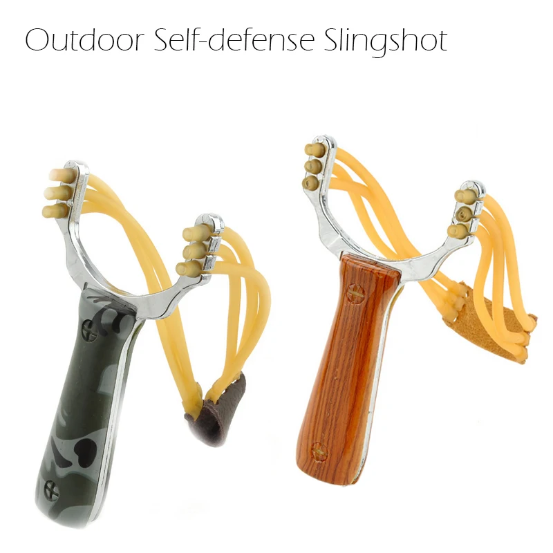 Outdoor Self defense Slingshot Aluminium Alloy Powerful Steel Catapult Marble Hunting Games Bow Catapult With Rubber Band