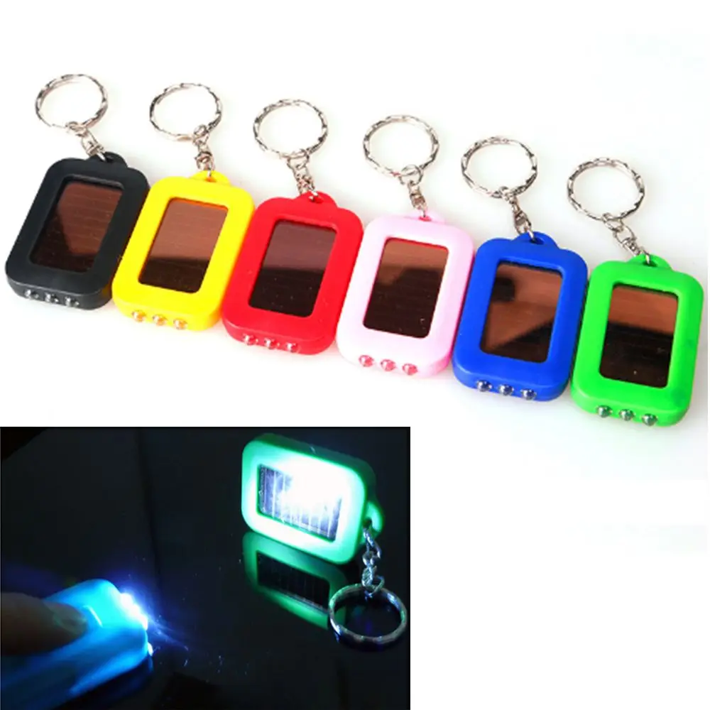 OPPOHERE Portable Outdoor Solar Power 3 LED Light Keychain Keyring Torch Flashlight Lamps