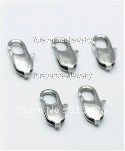 50pcs 14mm buffing Stainless steel  connection clasp&hooks .jewelry accessories.DIY chain necklace