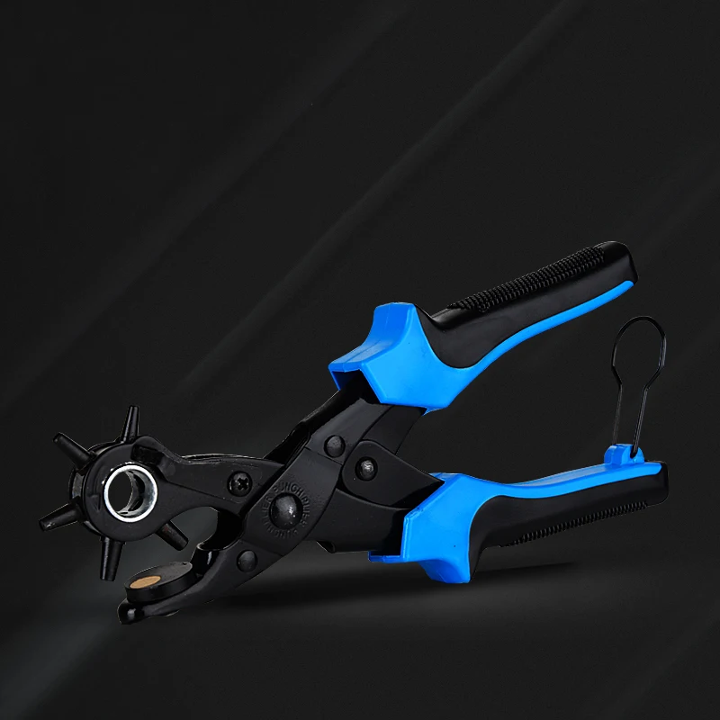 Multifunctional Punch Pliers Revolving  Leather Cloth Tools Button Rivets Eyelets Belt Puncher Round Hole Machine