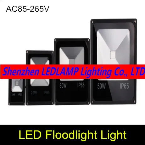 

LED flood light 10W 20W 30W 50W Black AC85-265V waterproof IP65 Floodlight Spotlight Outdoor Lighting Free shipping