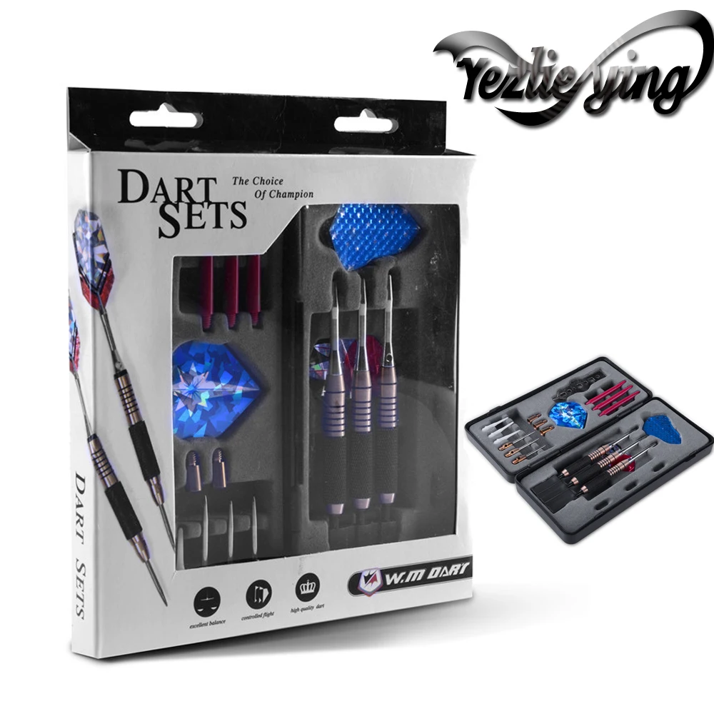 25 Piece Dart and Accessory Set Dart Set Solid Brass Dual Purpose Interchangeable Needles Vimas Darts