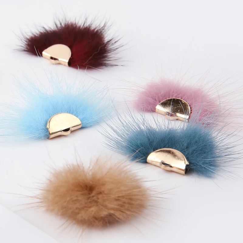 10pcs/lot  winter multi colored mink hair pendant earrings pendant material DIY hand made accessories