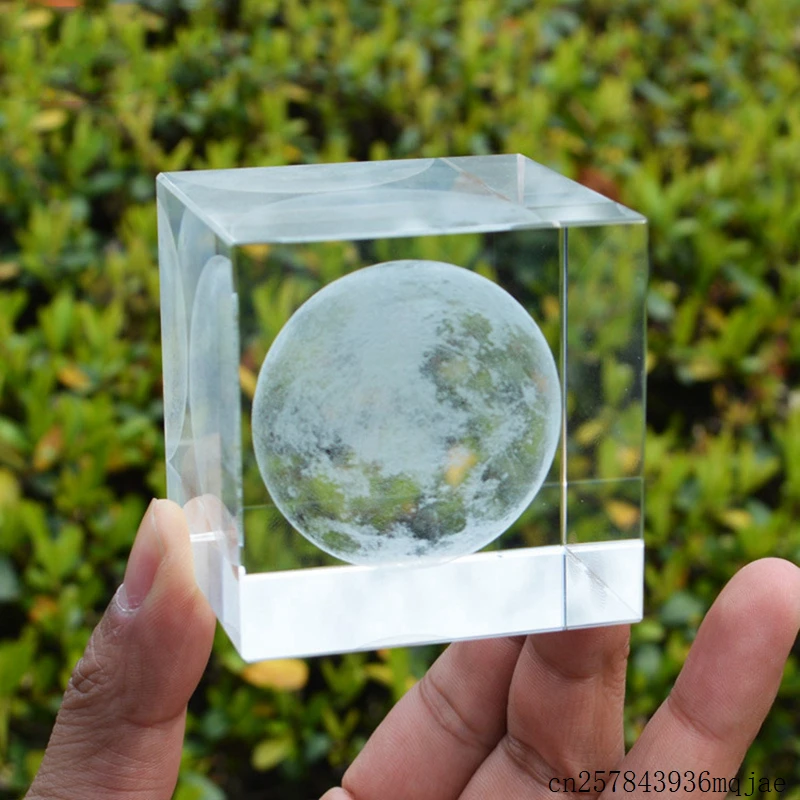 

5pcs Crystal Cube Moon K9 Crystal Home Decor Ornament Craft Sphere Decoration Accessories Birthday Gift