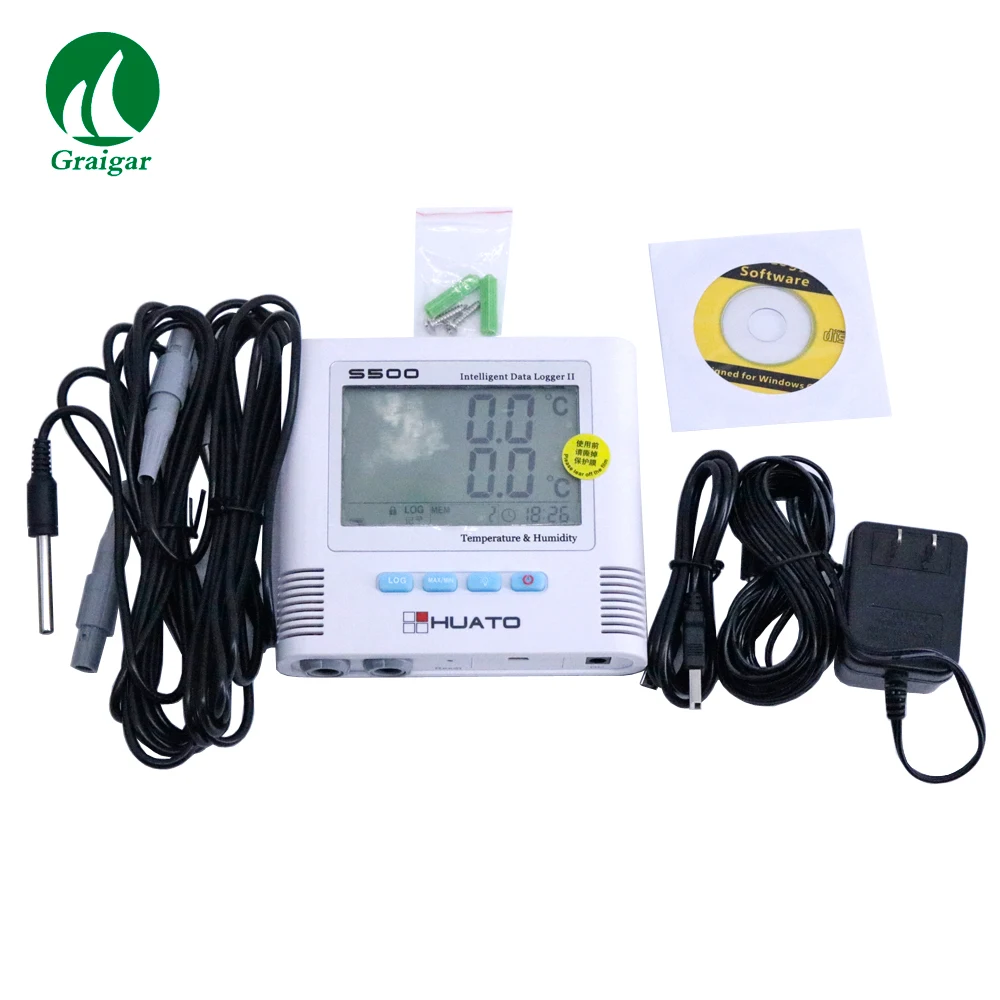 S500-DT Temperature Monitor recorder with Dual Free configuration and graphing software