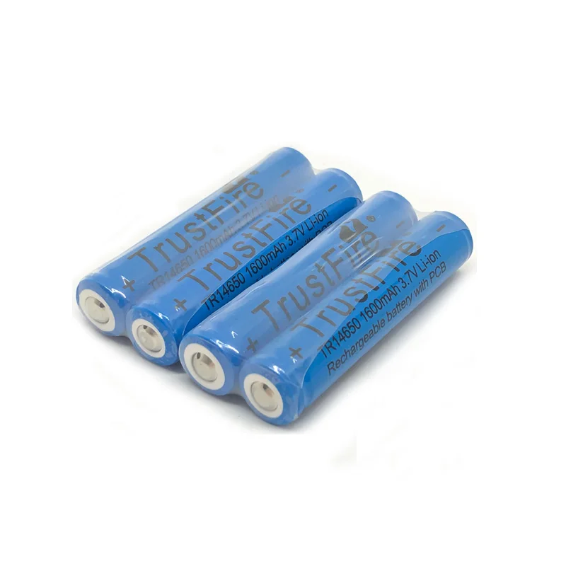 

5pcs/lot TrustFire 14650 3.7V 1600mAh Battery Rechargeable Lithium Batteries with Protected PCB Power Source for LED Flashlights