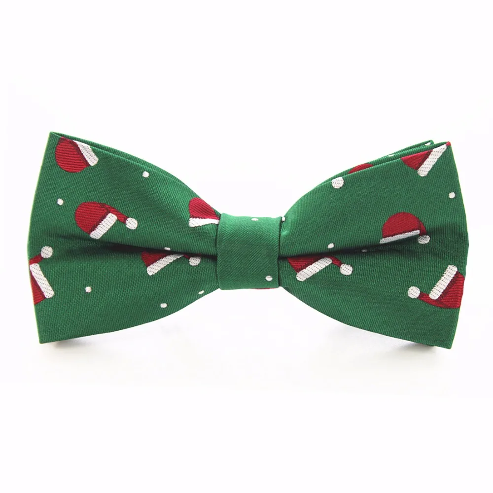 GUSLESON Brand New Mens Christmas Bow Tie Tree Print Gravatas Corbatas Slim of Vestidos Santa Claus Bowties For Men Gifts