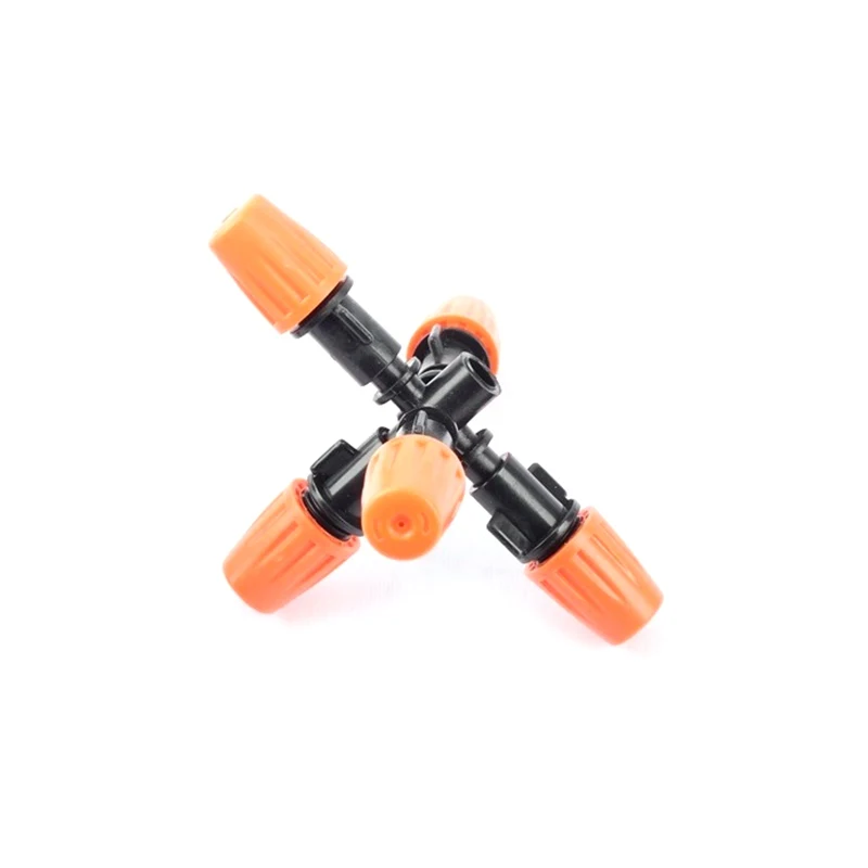 Orange Adjustable Five Way Atomization Nozzle Micro Irrigation Sprinkler Kits Greenhouse Rooftop Cooling Atomizer Free Shipping