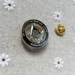 Free Masons Pins Badge Masonic Regalia Skull and Crossbones Square and Compass Lapel Pin Widows Son Enamel