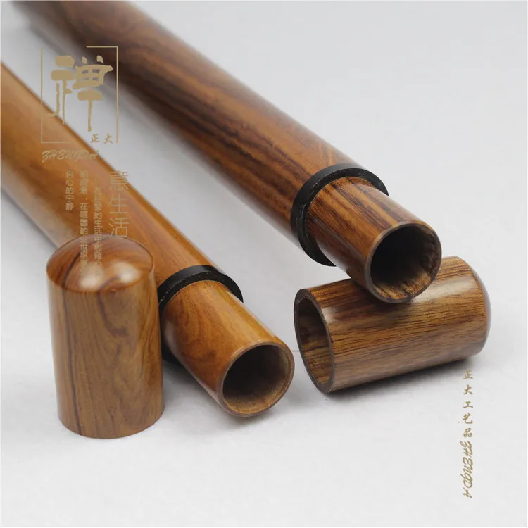 

Zhengda oversized African mahogany inlaid ebony pull mouth filled with 20 grams of sandalwood incense incense cylinder barrel wo