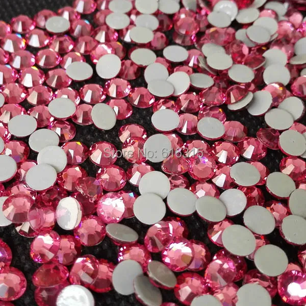 Rose 5mm ss20 Strong glue hotfix flatback rhinestone bags decorating ;nail design of hot fix rhinestones wholesale price