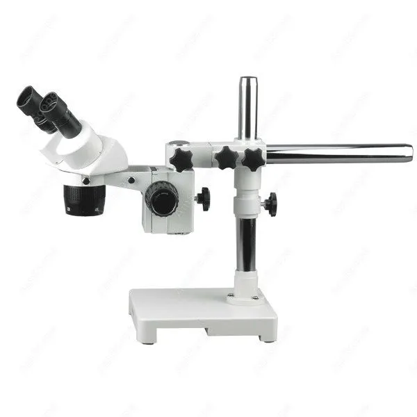 Stereo Microscope--AmScope Supplies 5X-10X-15X-30X Stereo Microscope with Single-Arm Boom Stand