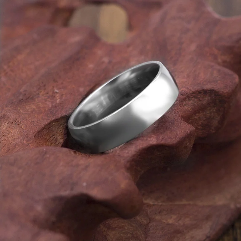 Classic 6mm Stainless Steel Wedding Bands Basic Rings for Couple Comfort Fit US Size 7 to 11