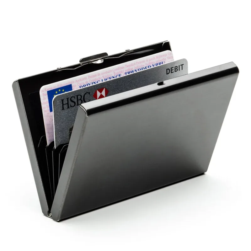 High QualitId Men's Wallets Credit card holder Automatic card sets business stainless steel wallet card sets cash clip holder