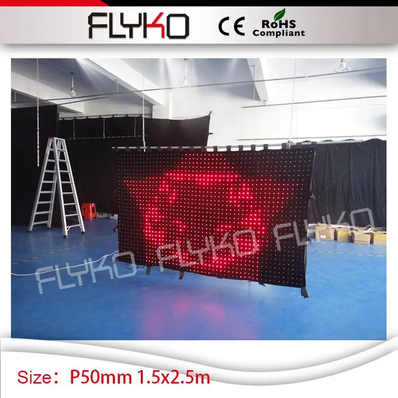 factory supplier P5 led video curtain with PC controller dj booth 1.5*2.5m