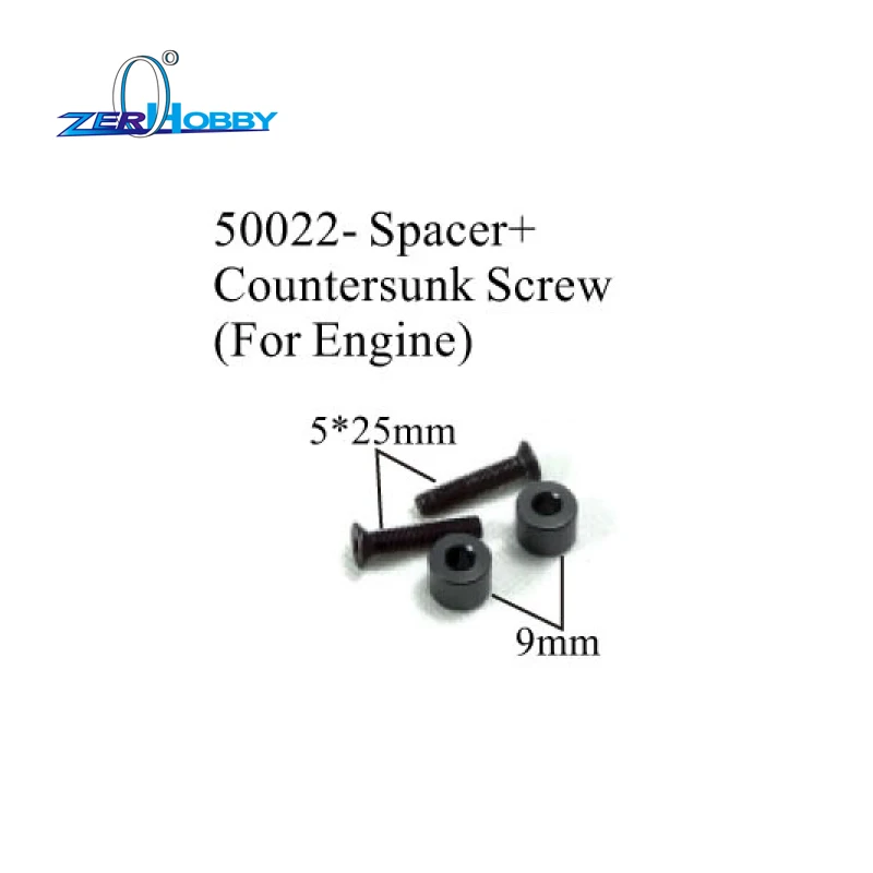 HSP RACING RC CAR ACCESSORIES PART NO. 50022 SPACER AND COUNTERSUNK SCREW FOR HSP 26CC ENGINE