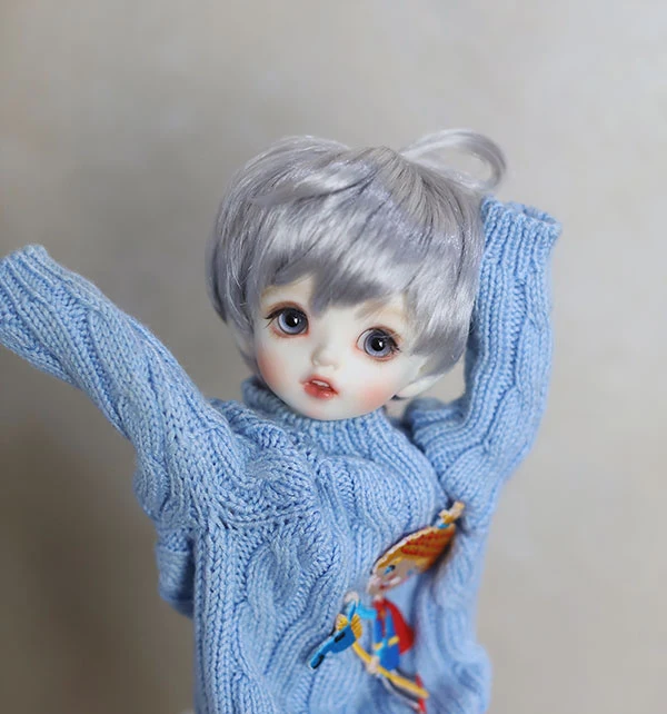 D01-P417 children handmade toy 1/3 uncle 1/4 Doll Accessories BJD/SD wig Silver gray teenager hair 1pcs