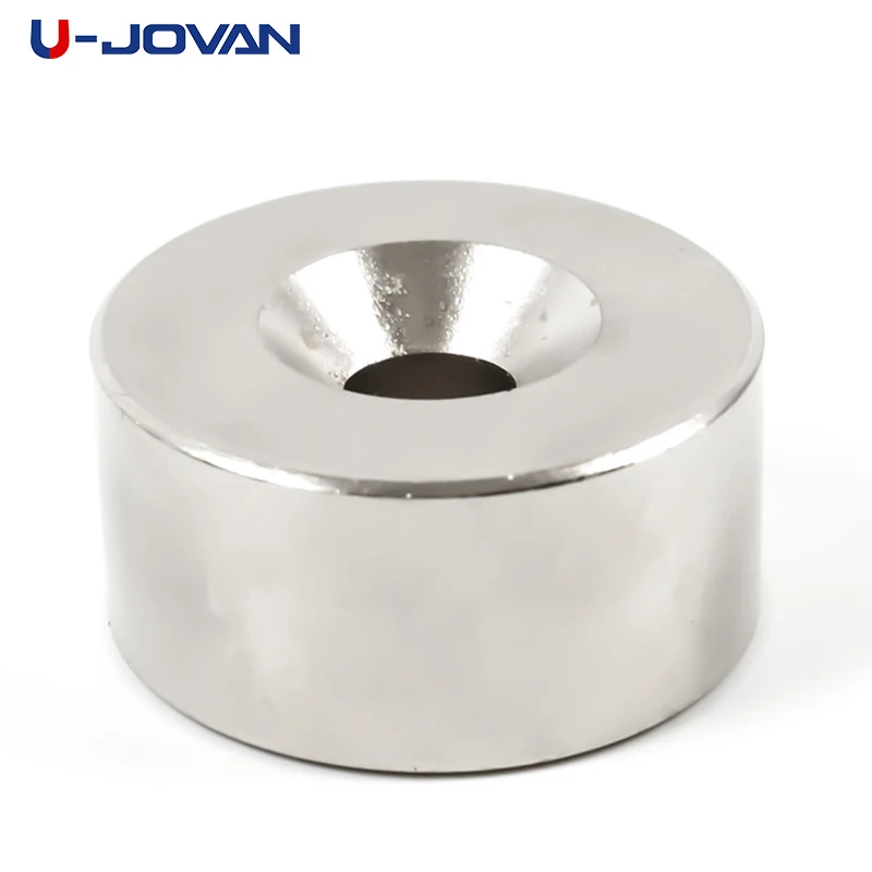 U-JOVAN 1pc 40 x 20 mm Hole 10mm N35 Super Powerful Strong Round NdFeB Neodymium Disc Magnets Dia Rare Earth Magnet 40*20-10