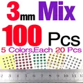 3mm Mixed 100pcs