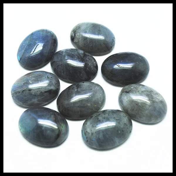 10PCS Nature Labradorite Stone Cabochons Beads Accessories Jewelry 10X14MM 12X16MM 13X18MM 15X20MM 18x25MM Oval Hole