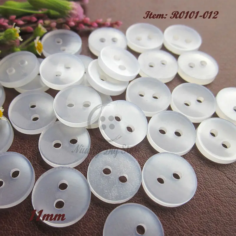 100pcs 11mm 2 holes Bowl White Resin Shirt Buttons Fit Sewing Scrapbooking Cardmaking Craft Flat Round