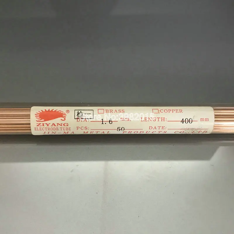 Tubo de Eletrodo de Cobre da Marca Ziyang Furo Único 16 400 mm para Máquina de Perfuração Wedm