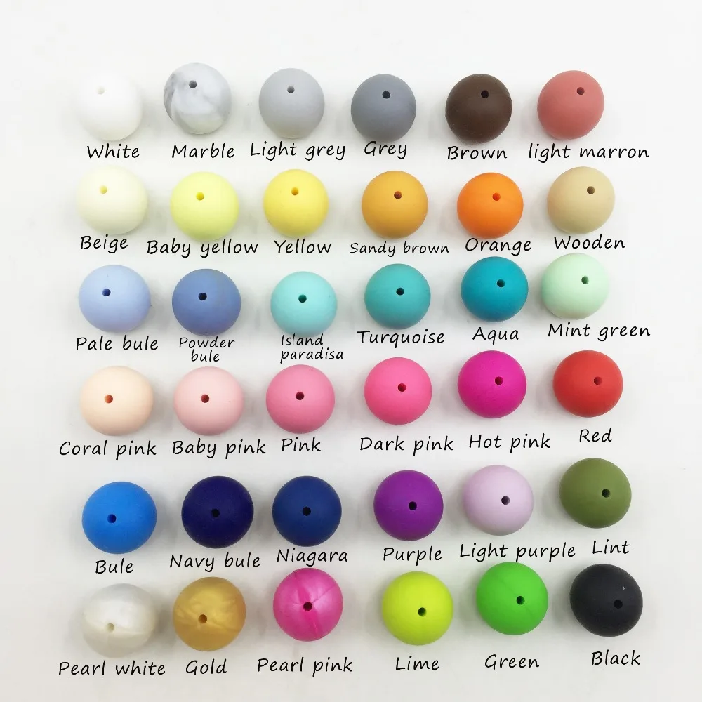 100pcs Silicone Bead 15mm/12mm/10mm/20mm Eco-friendly Sensory Teething Necklace Food Grade Mom Nursing DIY Jewelry bracelet bead