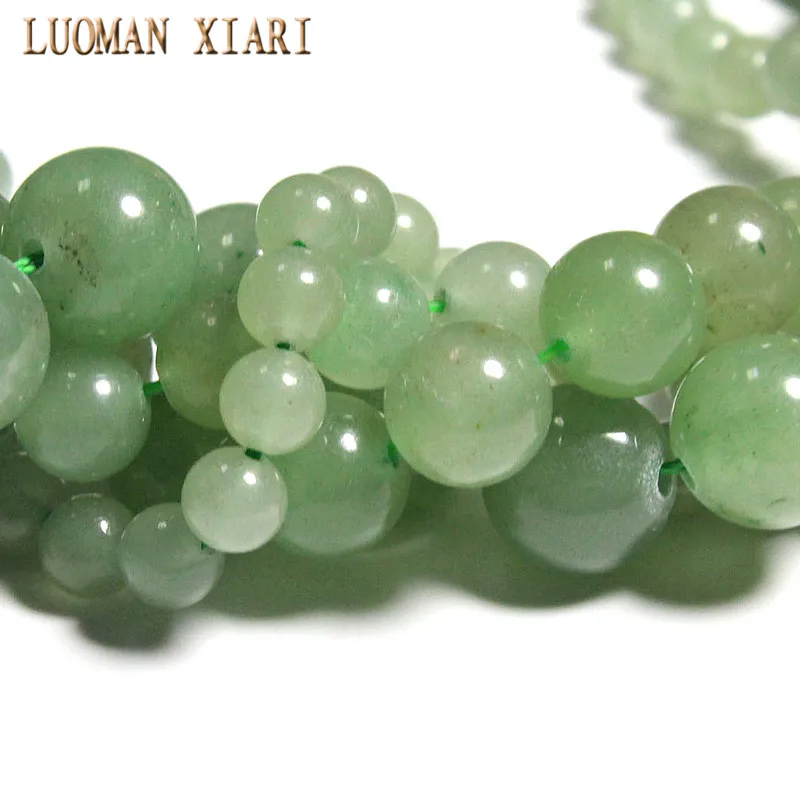 Fine AAA 100% Natural Green Aventurine Round Stone Beads For Jewelry Making DIY Bracelet Necklace 4/ 6/8/10 /12 mm Strand 15\'