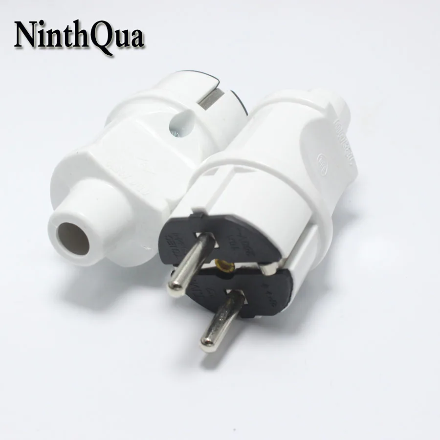 5pcs 16A 250V AC DE EU DIN Round 2 Pin Power Cord Connector Long Type CE Electrical Plug,Detachable European Plugs