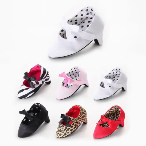 Sơ sinh Baby Girl Công Chúa Cao Gót Mềm Sole Giày First Walkers Toddler Kids Infantil Bow Leopard Chống Trượt Giày khâu thấp gót