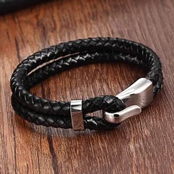 XQNI Genuine Leather Stainless Steel Bracelet For Women Bracelets & Bangles Female Leather Bracelet ladies Charm Toggle-clasps