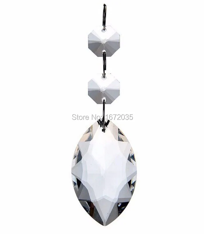 

30pcs 50mm Clear Crystal Drop Pendant + Octagon Bead Lighting Pendant Glass Crystals For Chandelier Wedding Decoration