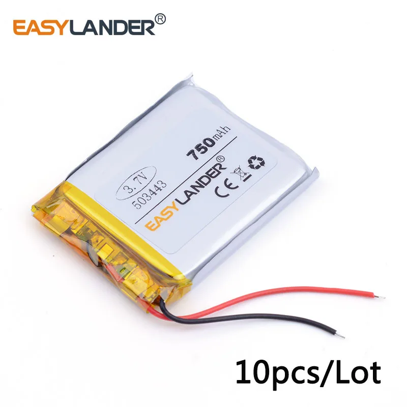 10pcs/Lot 503443 750 mah Lithium polymer Battery With Protection Board For GPS Tablet PC Digital Products E-book Bluetooth Speak