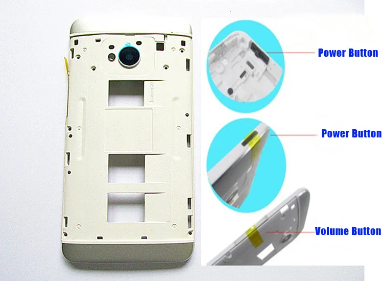 Black/Silver 100% New Y housing Middle Frame Cover Case+Volume&Power Buttons For HTC One M7 802w 802t 802d (Dual Sim)