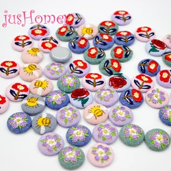 20PCS Mixed Colors Embroidery Fabric Covered Buttons 0.78