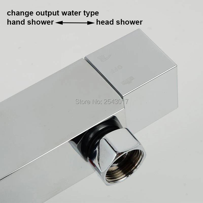 New Arrival Chrome Brass Finish Water Temperature Control Bathroom Thermostatic Shower Set Wall Mounted Thermostat Faucet ZR964