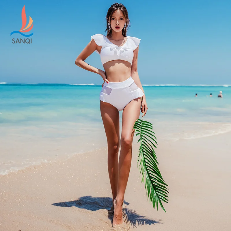 

SANQi swimsuit female split flat angle two-piece hot spring small fragrance sexy student slim swimsuit wenman swimwear