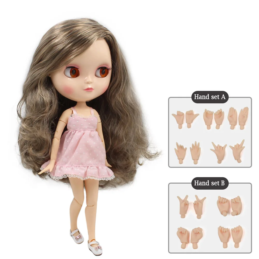 

ICY DOLL small breast azone body fortune days BL2240/9016 grey mix brown hair side parting 30cm