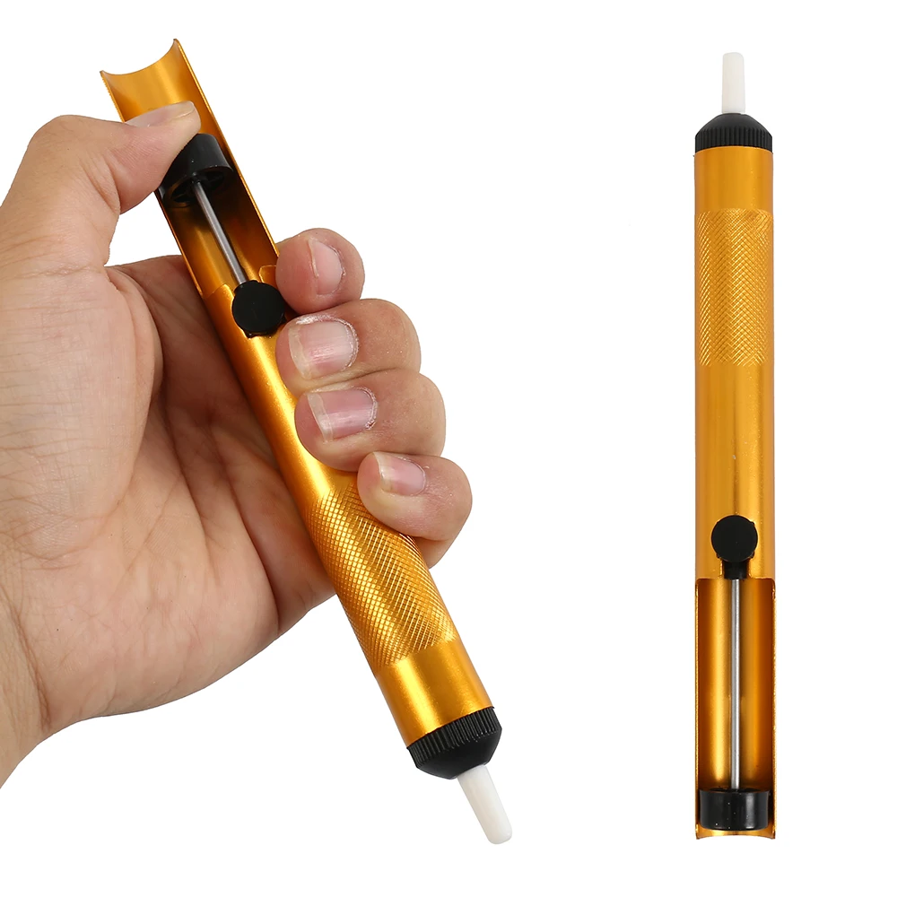 JCD Soldering Iron Pumpit Desoldering Pumps Aluminium Solder Sucker Tool Removal Device Blue Vacuum Soldering Iron Desolder
