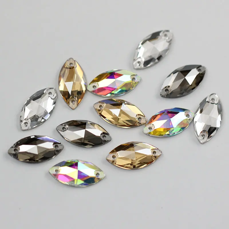 AAAAA Quality 4 Sizes Boutique Navette Shape Crystal Sew On Rhinestones Sewing Jewelry Beads For Dress Making,Jewelry Decoration