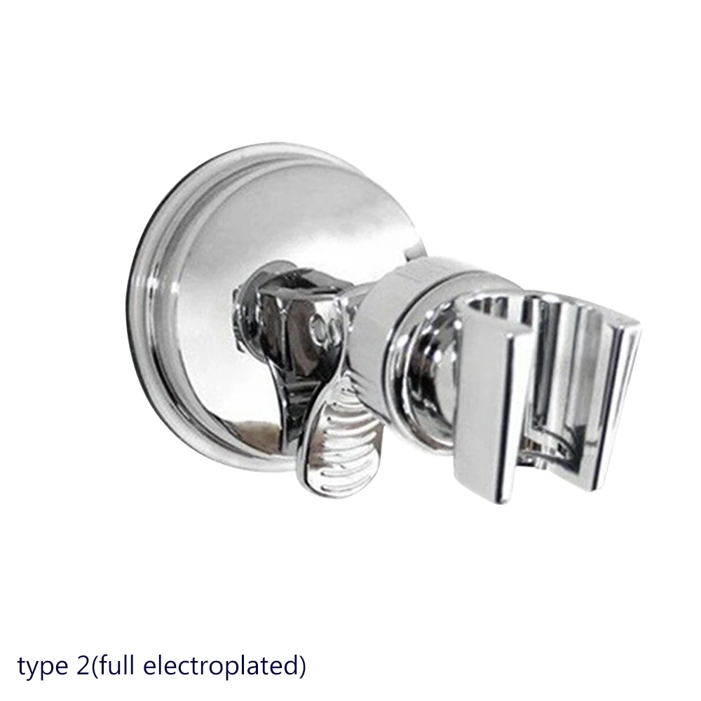 Universal Shower Rack Bathroom Wall Mount Adjustable Shower Head Holder Rack Electroplated Bracket Suction Cup