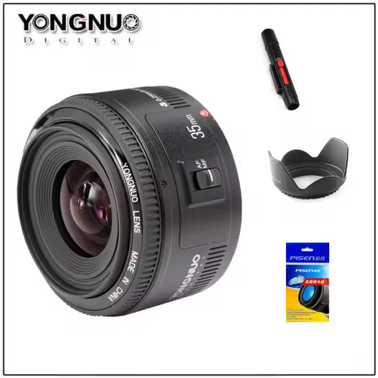 Yongnuo 35mm עדשת YN35mm F2 עדשה רחבה זווית גדול צמצם קבוע פוקוס אוטומטי עדשה עבור canon ניקון מצלמה