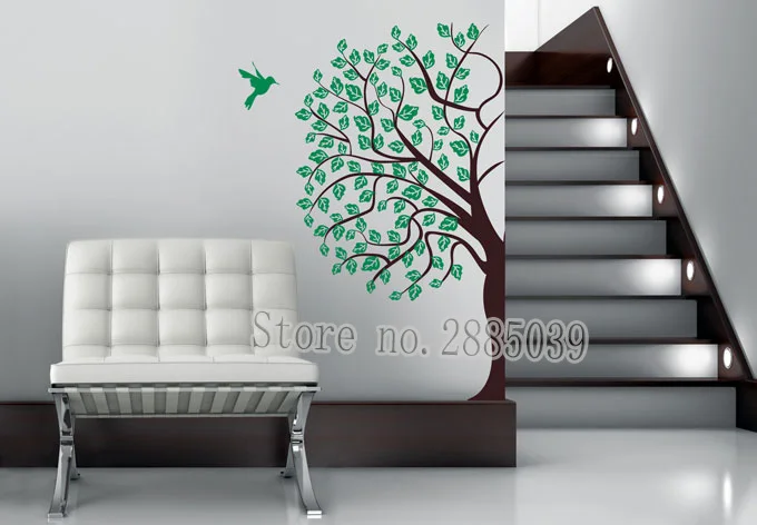 2 Colors Art Wall Sticker Tree Wonderful floral Living Room Corner Decor Wall Decals Tree Bedroom Wallpaper Tree Branches LA873