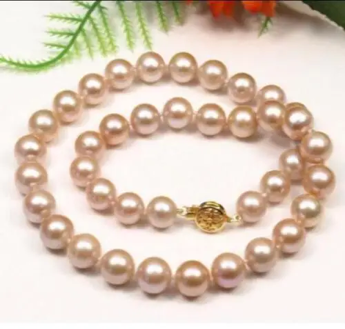 ashion 10-11MM natural Pink south sea pearl necklace 18