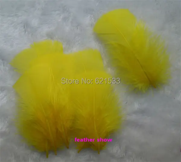 100pcs/lot!6-8cm- Turkey feathers- Yellow Turkey T-Base Plumage Feathers great for arts and craft,costume,party decorations etc